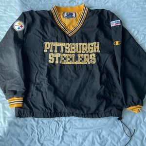 Vintage Pittsburgh Steelers Champion NFL Pro Line Pullover Windbreaker | Large